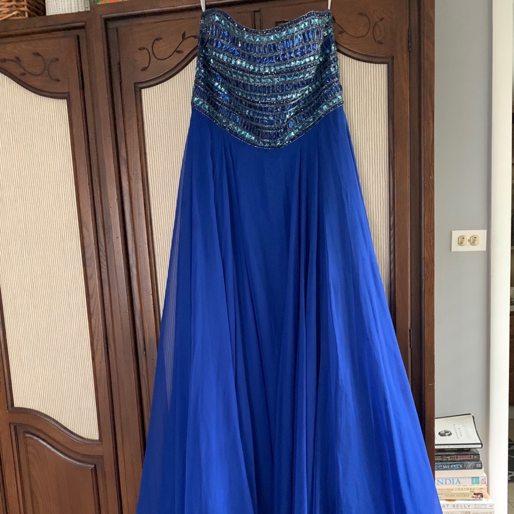 Beaded Royal Blue Ball Gown